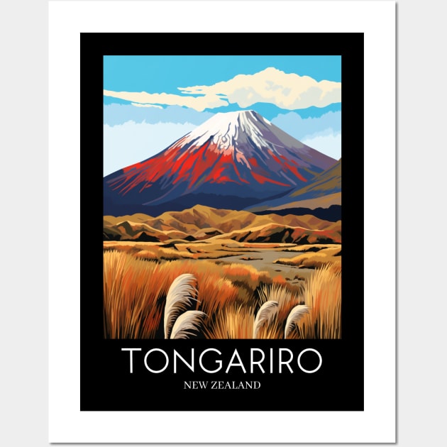 A Pop Art Travel Print of Tongariro National Park - New Zealand Wall Art by Studio Red Koala